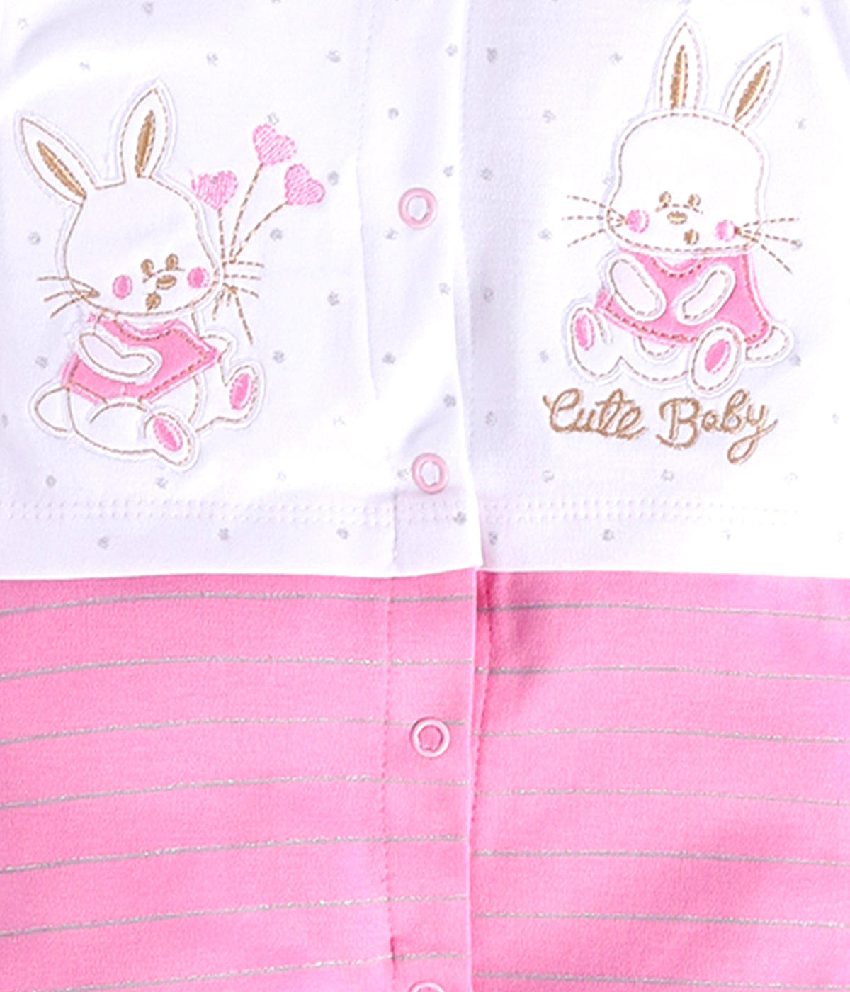 Cute rabbit printed Romper for Baby Girl-PINK